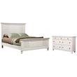 Home Square 2-Piece Set with 7 Drawer Dresser and Queen Panel Bed in White