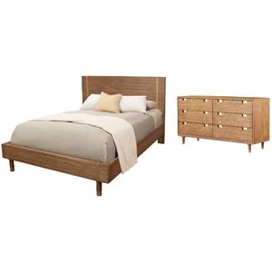 Home Square 2-Piece Set with 6 Drawer Dresser & Standard King Platform Bed
