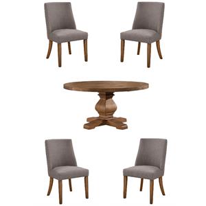 Home Square 5-Piece Set with Kensington Dining Table & 4 Parson Dining Chairs