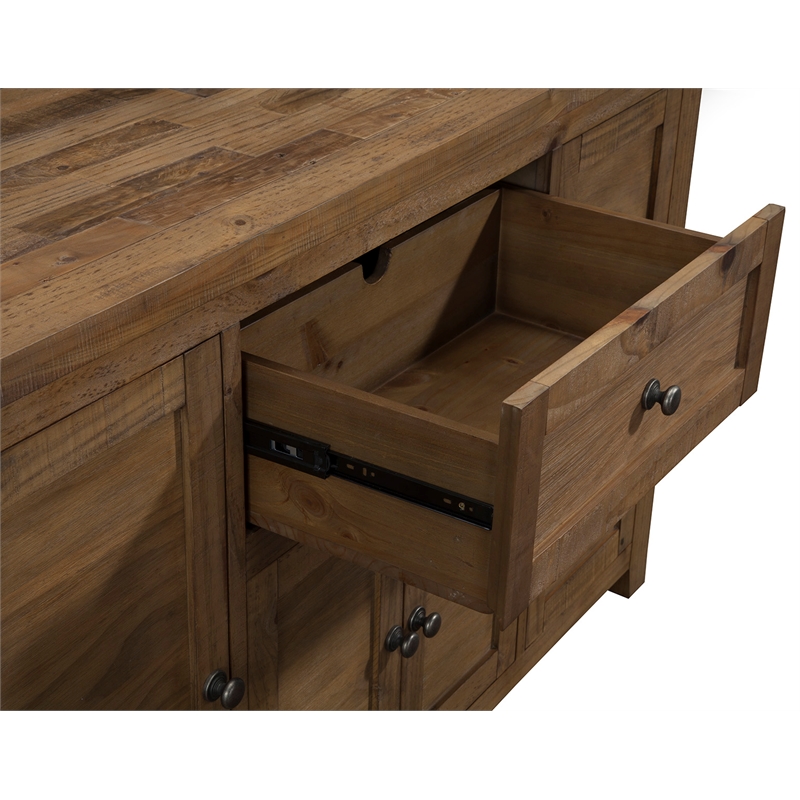 Home Square 6-Piece Set with Dining Table & 4 Dining Chairs & Dining Server