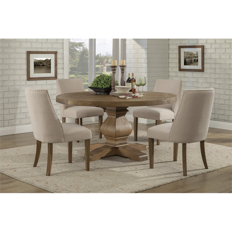 Home Square 6-Piece Set with Dining Table & 4 Dining Chairs & Dining Server