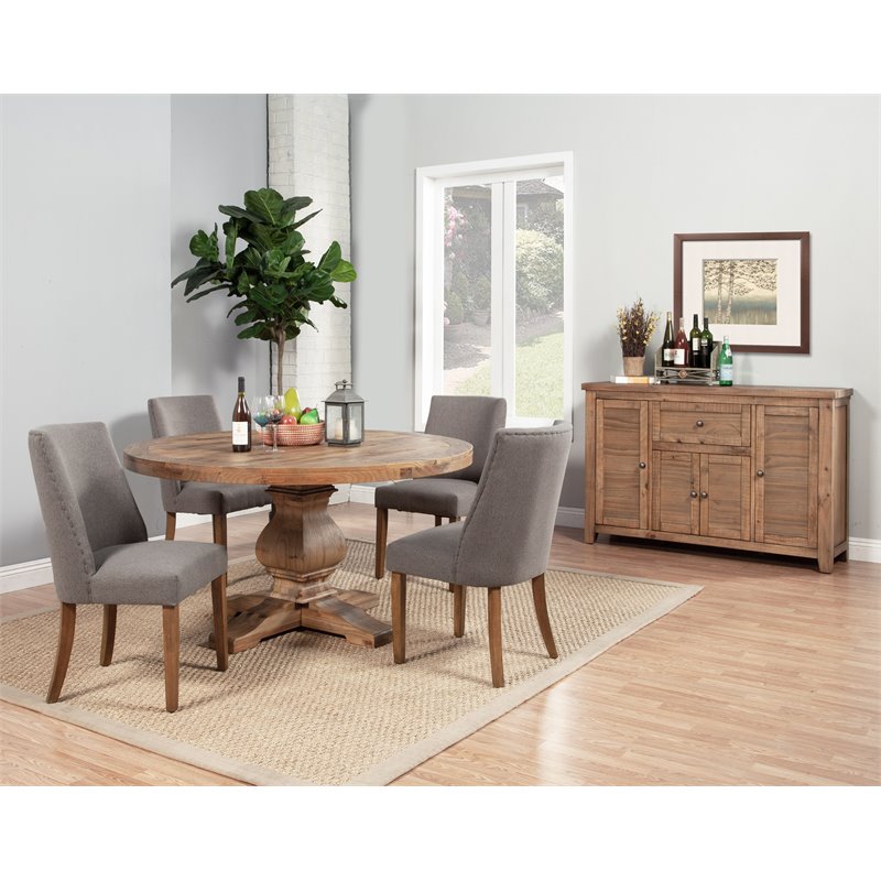 Home Square 6-Piece Set with Dining Table & 4 Dining Chairs & Dining Server