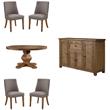 Home Square 6-Piece Set with Dining Table & 4 Dining Chairs & Dining Server