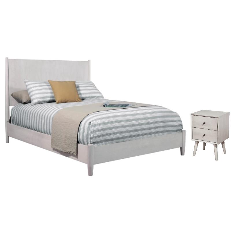 Home Square 2-Piece Set with Flynn Queen Panel Bed & 2 Drawer Nightstand