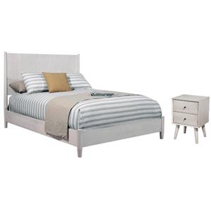 Home Square 2-Piece Set with Flynn California King Panel Bed & Nightstand