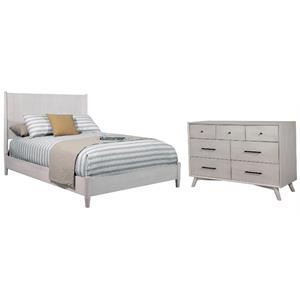 Home Square 2-Piece Set with Flynn California King Panel Bed & 7 Drawer Dresser