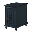 Home Square Elegant Chairside Table in Power Catalina Blue - Set of 2