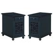 Home Square Elegant Chairside Table in Power Catalina Blue - Set of 2