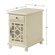 Home Square Elegant Chairside Table in Power Antique White - Set of 2