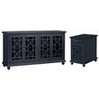 Home Square 2-Piece Set with Elegant Chairside Table & TV Stand in Catalina Blue