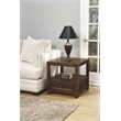 Home Square Lisbon Solid Wood One Drawer End Table in Espresso - Set of 2