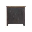 Home Square Rustic Chairside Table in Power Anitque Black and Honey - Set of 2