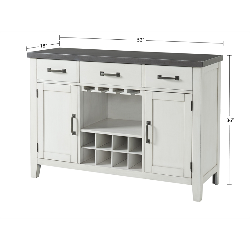 Home Square 5-Piece Set with Dining Table & Server & 3 Dining Chairs