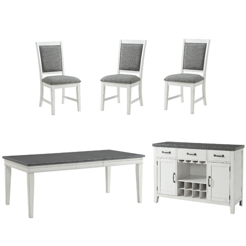 Home Square 5-Piece Set with Dining Table & Server & 3 Dining Chairs