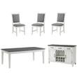 Home Square 5-Piece Set with Dining Table & Server & 3 Dining Chairs