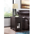 Home Square Rustic Chairside Table in Power Espresso - Set of 2