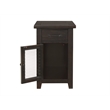 Home Square Rustic Chairside Table in Power Espresso - Set of 2