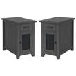 Home Square Rustic Chairside Table in Power Gray - Set of 2