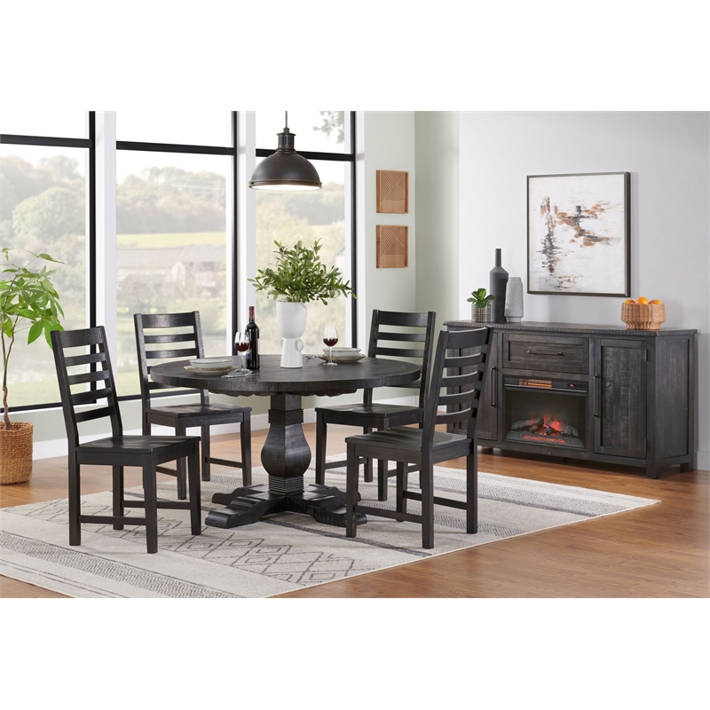 Home Square 3-Piece Set with Napa Round Table & 2 Dining Chairs