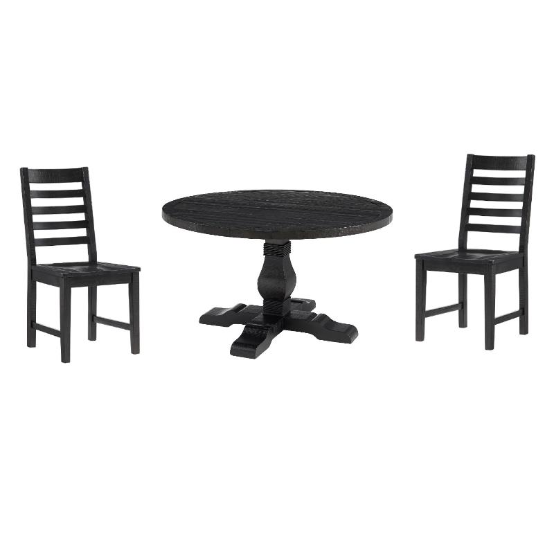 Home Square 3-Piece Set with Napa Round Table & 2 Dining Chairs