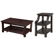 Home Square 2-Piece Set with Coffee Table & Chairside Table in Espresso