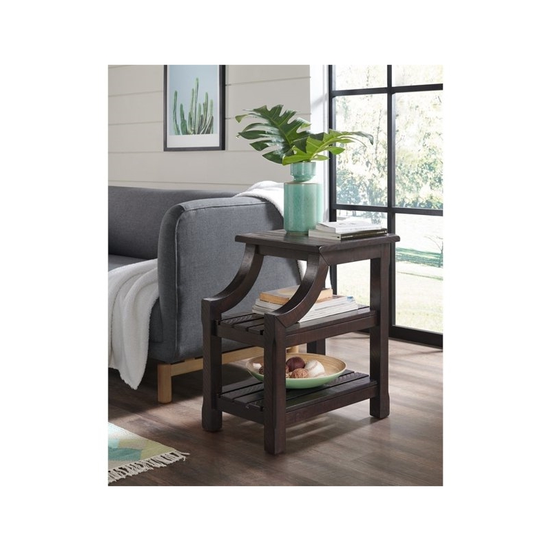 Home Square 2-Piece Set with Coffee Table & Chairside Table in Espresso