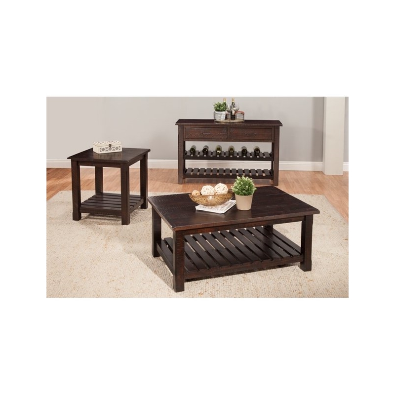 Home Square 2-Piece Set with Coffee Table & Chairside Table in Espresso