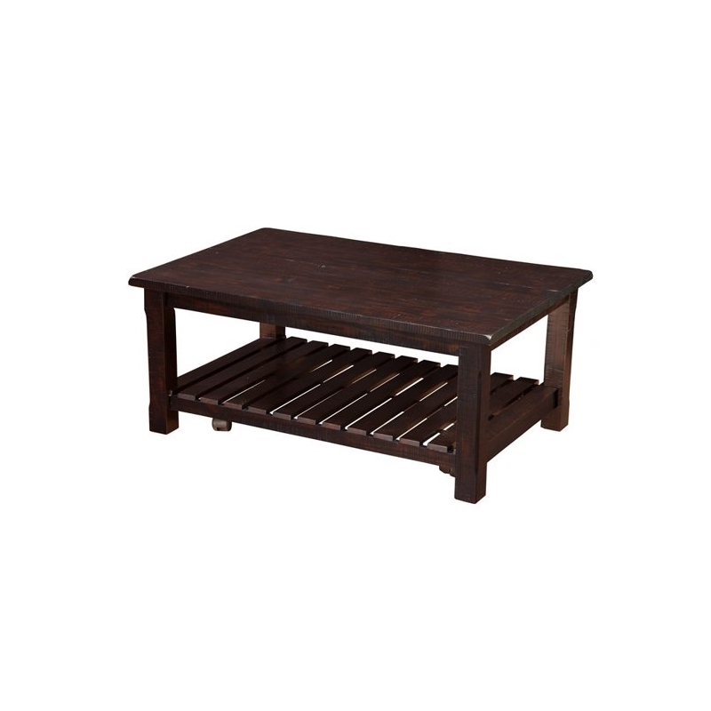 Home Square 2-Piece Set with Coffee Table & Chairside Table in Espresso