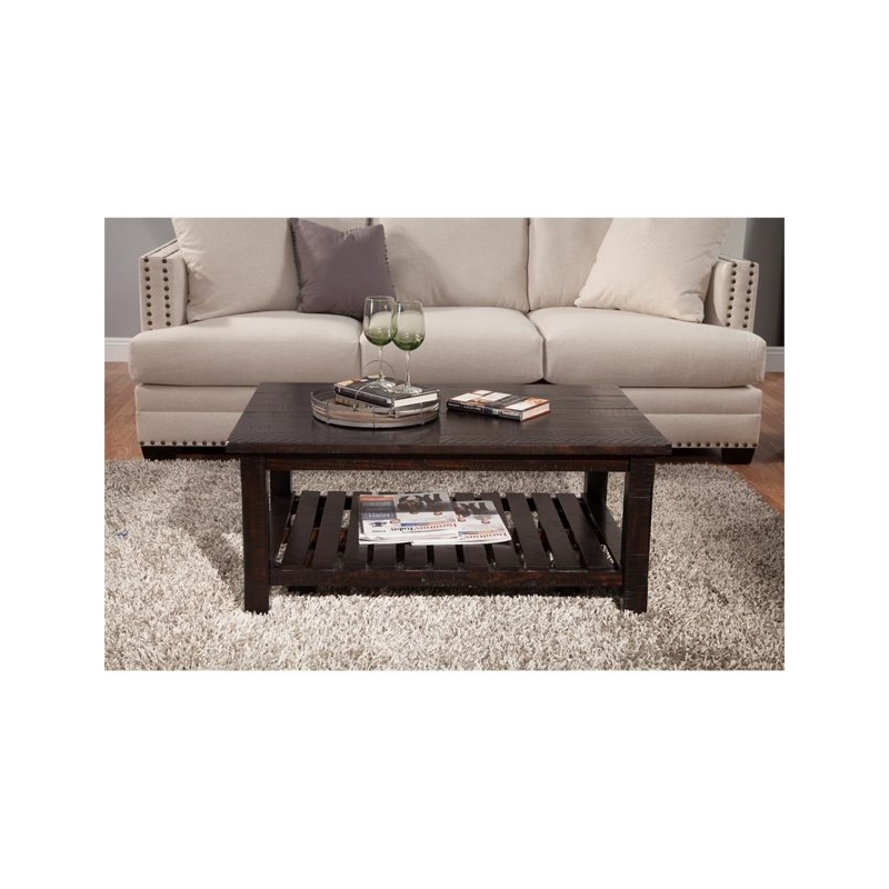 Home Square 2-Piece Set with Coffee Table & Chairside Table in Espresso