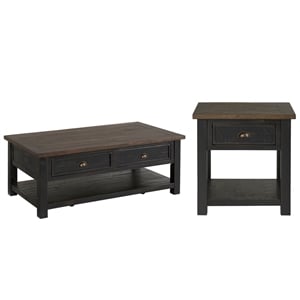 Home Square 2-Piece Set with Monterey 2 Drawer Coffee Table & End Table