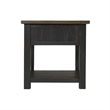 Home Square Monterey Solid Wood 1 Drawer End Table in Black & Brown - Set of 2
