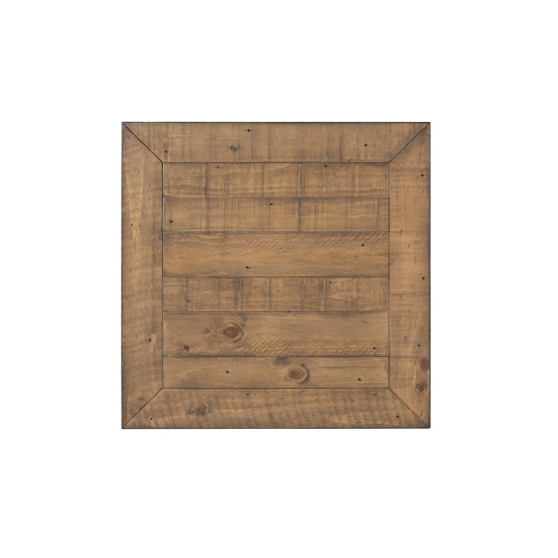 Home Square Monterey Solid Wood End Table in Reclaimed Natural - Set of 2