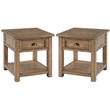 Home Square Monterey Solid Wood End Table in Reclaimed Natural - Set of 2