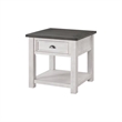 Home Square Monterey Solid Wood End Table in White and Gray - Set of 2