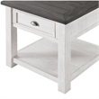 Home Square Monterey Solid Wood End Table in White and Gray - Set of 2