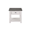 Home Square Monterey Solid Wood End Table in White and Gray - Set of 2
