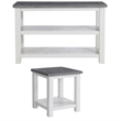 Home Square 2-Piece Set with End Table & Console Table in White Stain and Gray