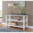 Home Square 2-Piece Set with End Table & Console Table in White Stain and Gray