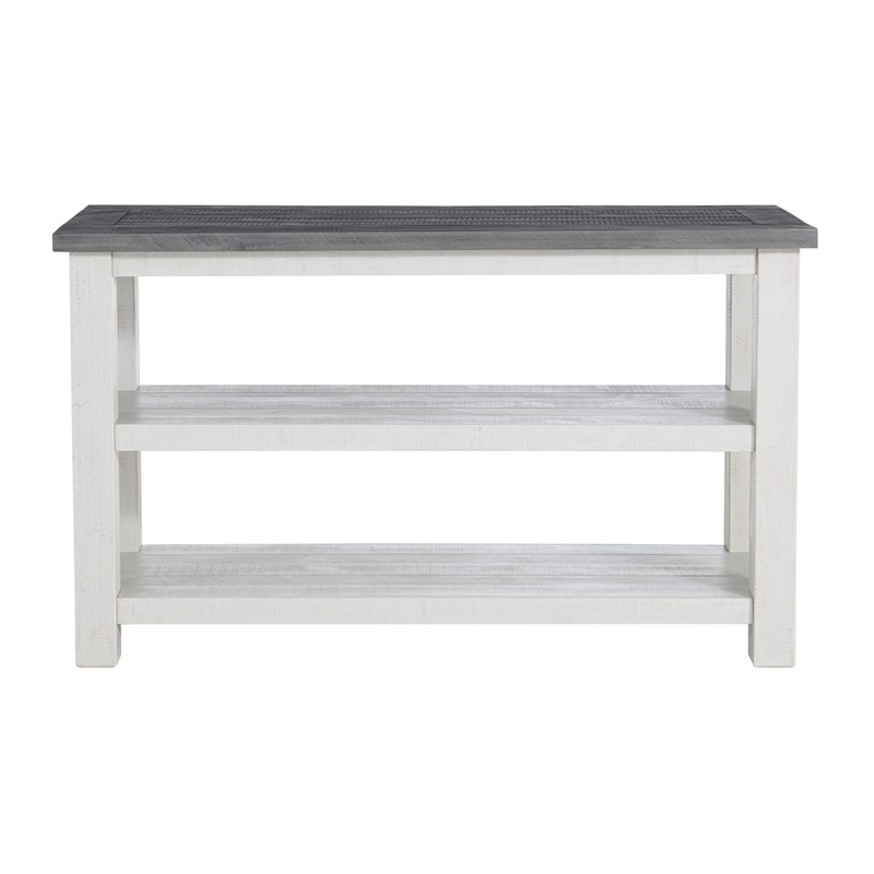Home Square 2-Piece Set with End Table & Console Table in White Stain and Gray