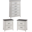 Home Square 3-Piece Set with Del Mar 2 Nightstands & 5 Drawer Chest