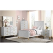Home Square Emma 2 Drawer Nightstand in White and Gold - Set of 2
