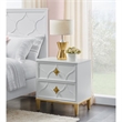 Home Square Emma 2 Drawer Nightstand in White and Gold - Set of 2
