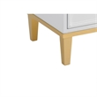 Home Square Emma 2 Drawer Nightstand in White and Gold - Set of 2