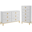 Home Square 2-Piece Set with Emma 5 Drawer Chest & 6 Drawer Dresser