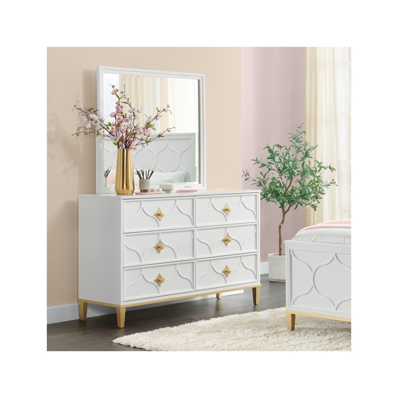 Home Square 3-Piece Set with 5 Drawer Chest & 6 Drawer Dresser & Twin Panel Bed