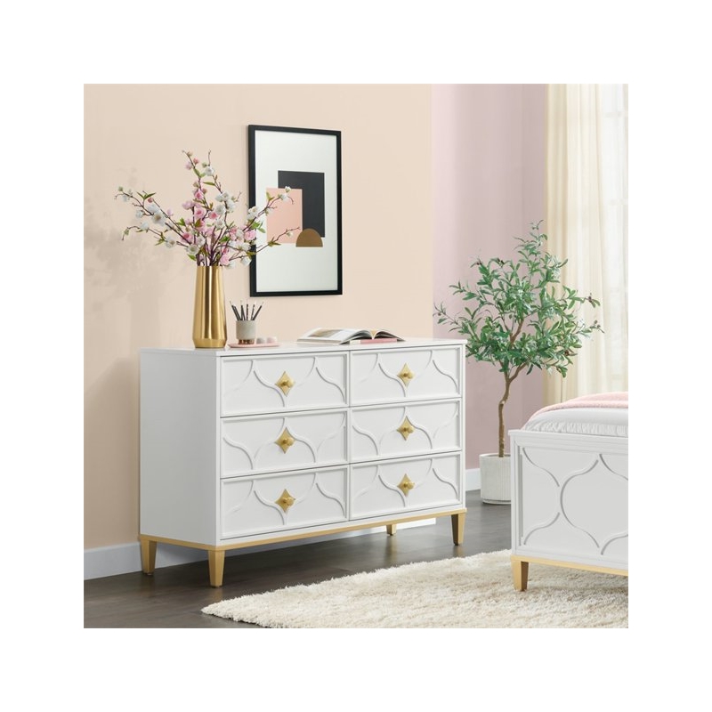 Home Square 3-Piece Set with 5 Drawer Chest & 6 Drawer Dresser & Twin Panel Bed