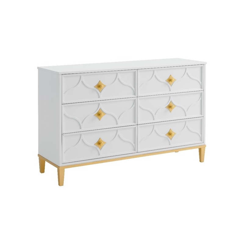 Home Square 3-Piece Set with 5 Drawer Chest & 6 Drawer Dresser & Twin Panel Bed