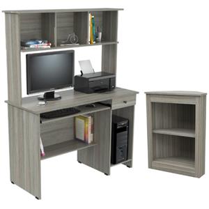 home square 2-piece set with computer desk hutch & 2 shelf bookcase