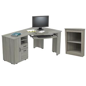 home square 2-piece set with corner computer desk & 2 shelf corner bookcase