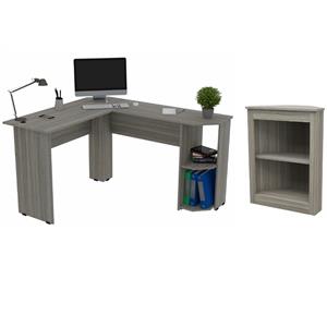 home square 2-piece set with l-shaped computer desk & 2 shelf bookcase